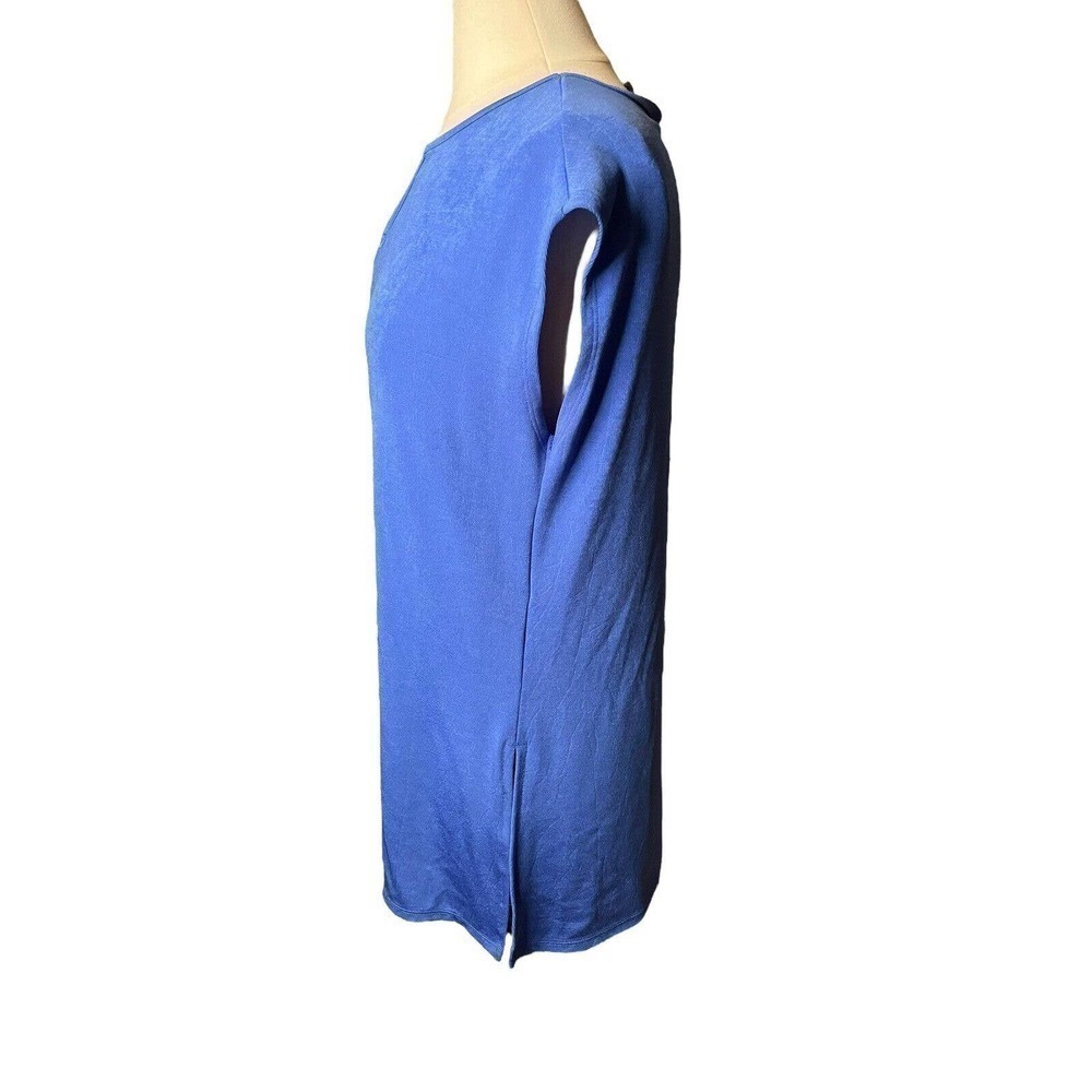 Chico’s Travelers Blue Keyhole Tunic Top Size 1 (US Size 8-10) Medium Slinky - Picture 3 of 7